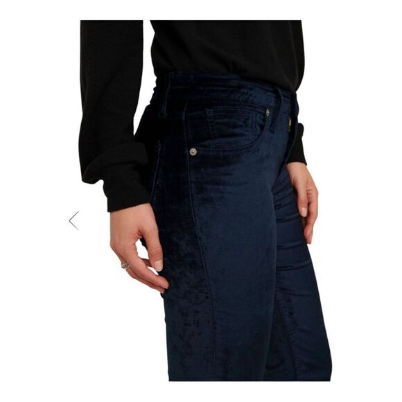 Lucky Brand Mid Rise Ava Crop Mini Boot American Navy Velvet Jeans Pants, 4 - Picture 4 of 15